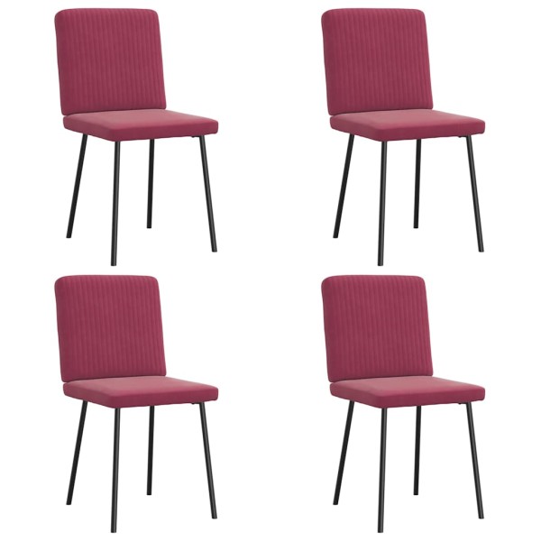 Dining chairs, 4 pcs., red wine color, velvet