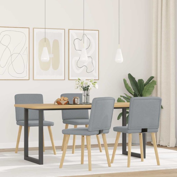 Dining room chairs, 4 pcs., light gray, fabric