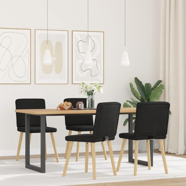 Dining room chairs, 4 pcs., black, fabric