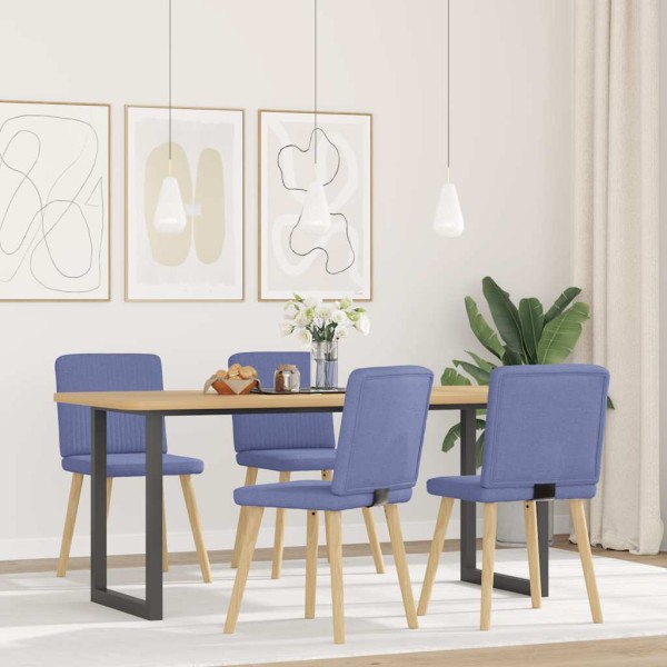 Dining room chairs, 4 pcs., denim blue color, fabric