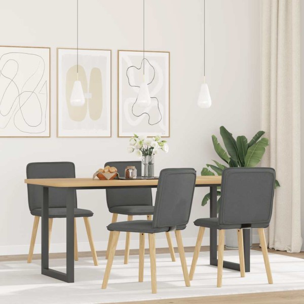 Dining room chairs, 4 pcs., dark gray, fabric