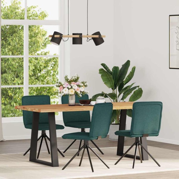 Dining room chairs, 4 pcs., dark green, fabric