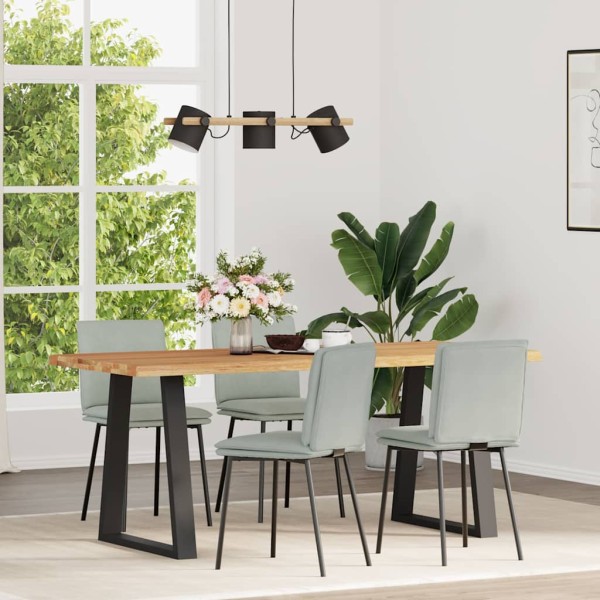 Dining room chairs, 4 pcs., light gray color, velvet