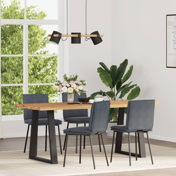 Dining room chairs, 4 pcs., dark gray, velvet