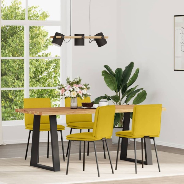 Dining room chairs, 4 pcs., yellow, velvet