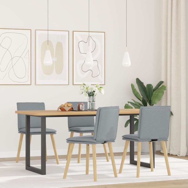 Dining room chairs, 4 pcs., light gray, fabric