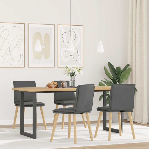 Dining room chairs, 4 pcs., dark gray, fabric