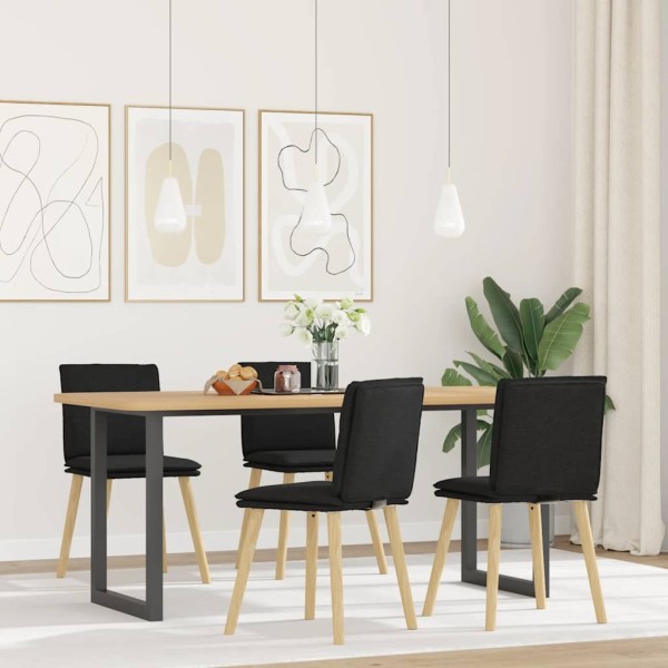 Dining room chairs, 4 pcs., black, fabric