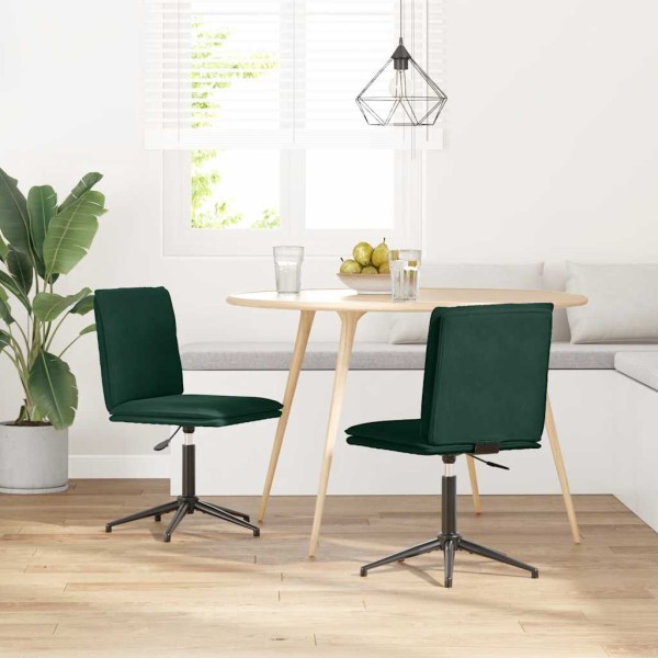 Dining room chairs, 2 pcs., dark green, velvet