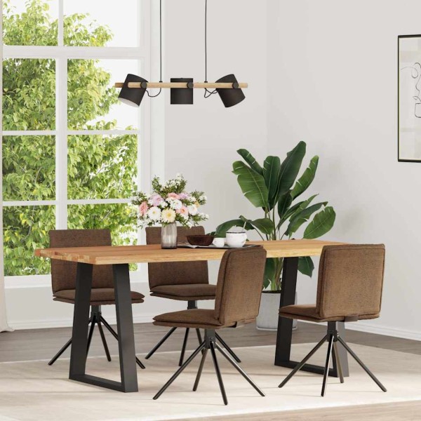 Dining room chairs, 4 pcs., brown, artificial leather