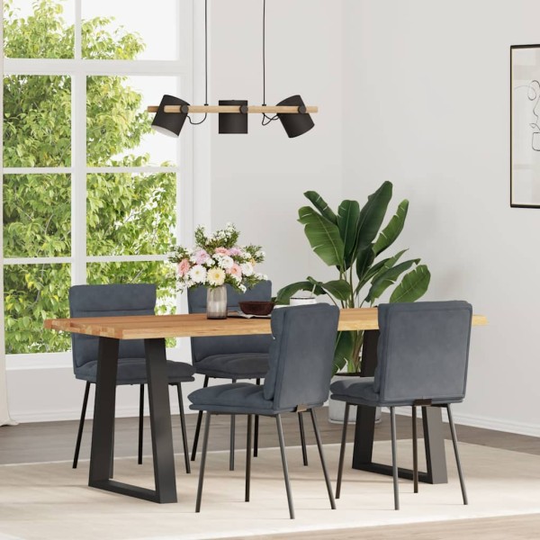 Dining room chairs, 4 pcs., dark gray, velvet