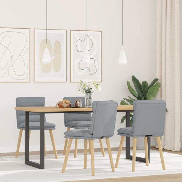 Dining room chairs, 4 pcs., light gray, fabric