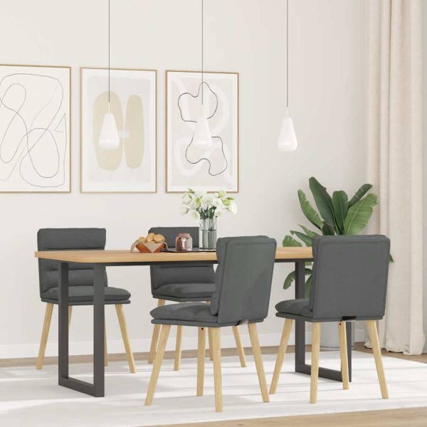 Dining room chairs, 4 pcs., dark gray, fabric