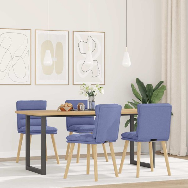 Dining room chairs, 4 pcs., denim blue color, fabric
