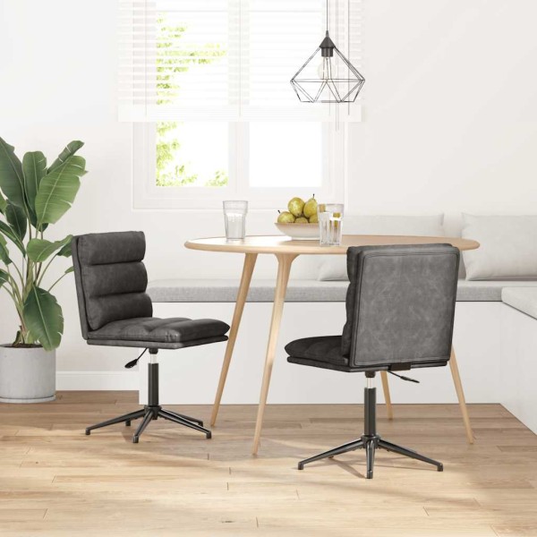 Dining room chairs, 2 pcs., black, artificial leather