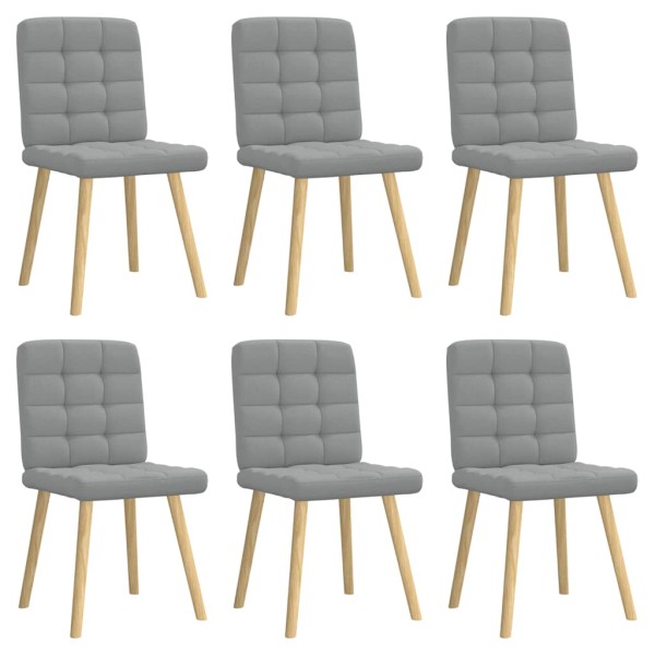 Dining room chairs, 6 pcs., light gray color, fabric