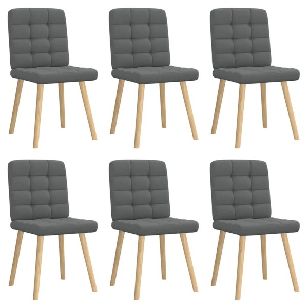 Dining room chairs, 6 pcs., dark gray, fabric