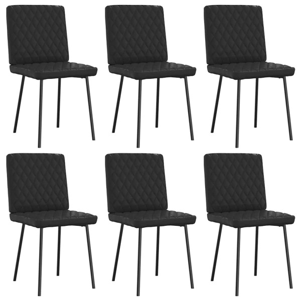 dining chairs, 6 pcs., black color, artificial leather