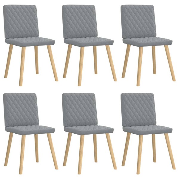 Dining room chairs, 6 pcs., light gray color, fabric