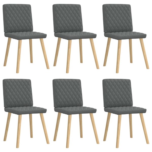 Dining room chairs, 6 pcs., dark gray, fabric