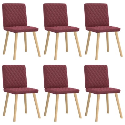 Dining chairs, 6 pcs., red...