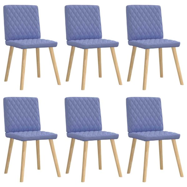 Dining chairs, 6 pcs., denim blue color, fabric