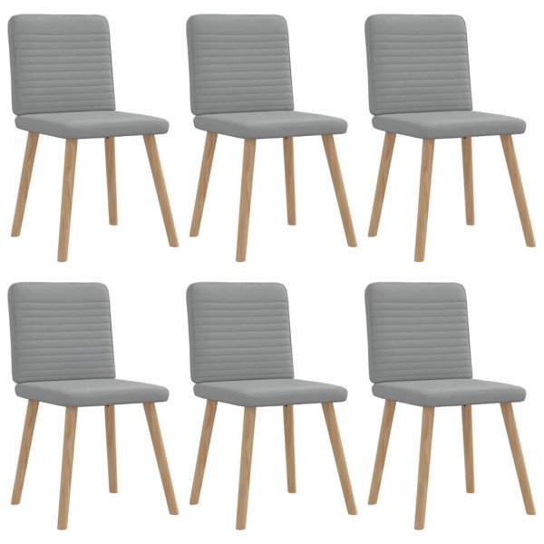 Dining room chairs, 6 pcs., light gray color, fabric
