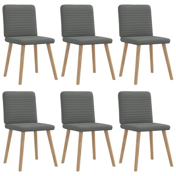 Dining room chairs, 6 pcs., dark gray, fabric