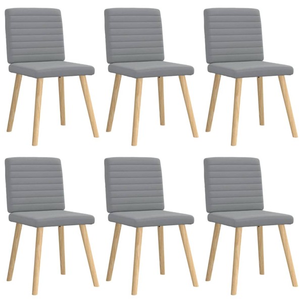 Dining room chairs, 6 pcs., light gray color, fabric