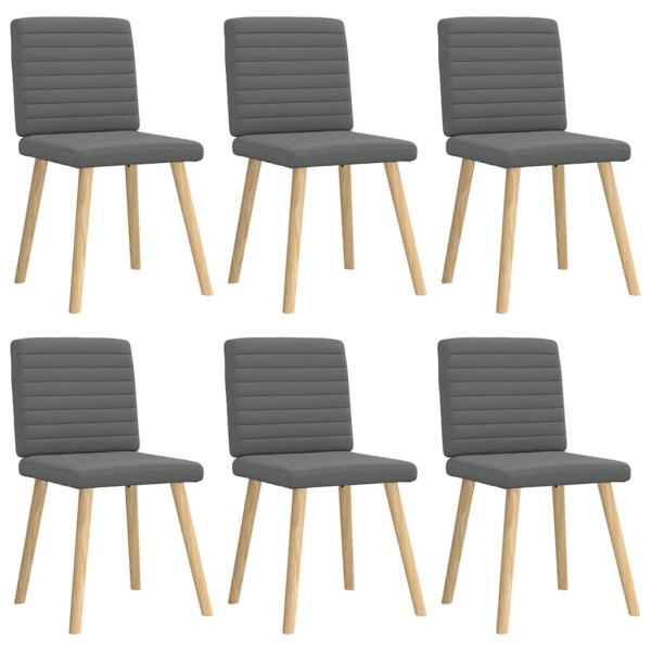 Dining room chairs, 6 pcs., dark gray, fabric