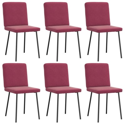 Dining chairs, 6 pcs., red...