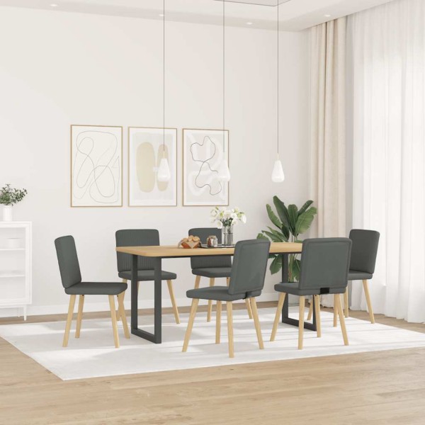 Dining room chairs, 6 pcs., dark gray, fabric