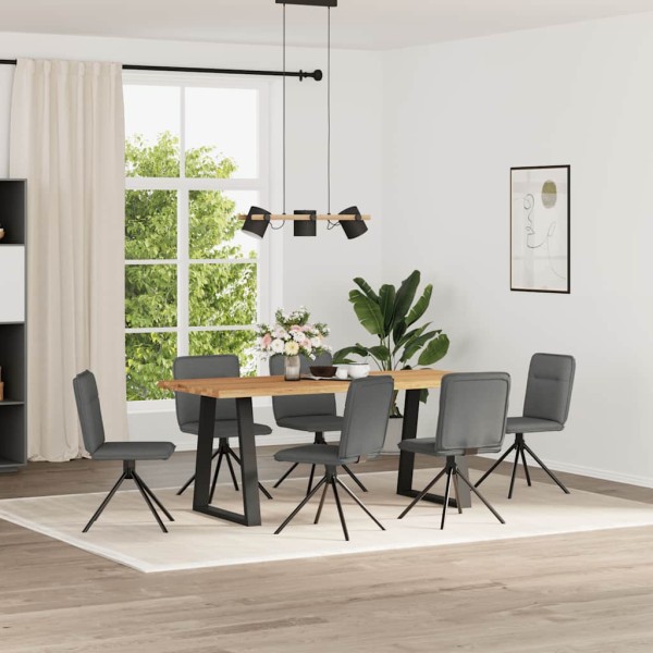 Dining room chairs, 6 pcs., dark gray, fabric