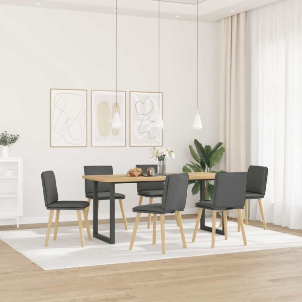 Dining room chairs, 6 pcs., dark gray, fabric