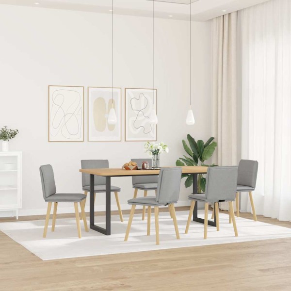 Dining room chairs, 6 pcs., gray color, fabric