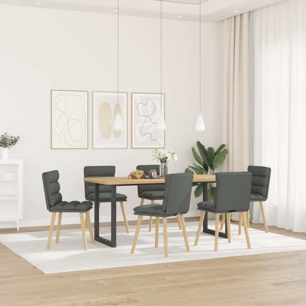 Dining room chairs, 6 pcs., dark gray, fabric