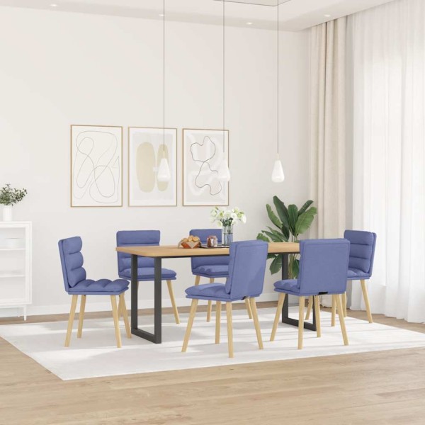 Dining chairs, 6 pcs., denim blue color, fabric