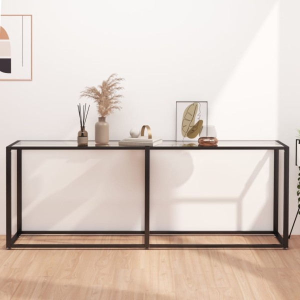 Console table, transparent, 200x35x75.5cm, glass