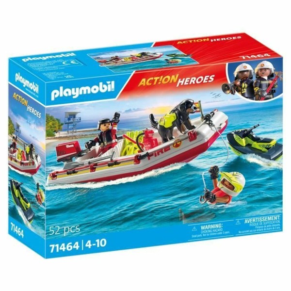 Playset Playmobil Action Heroes - Fireboat and Water Scooter 71464 52 Kappaletta