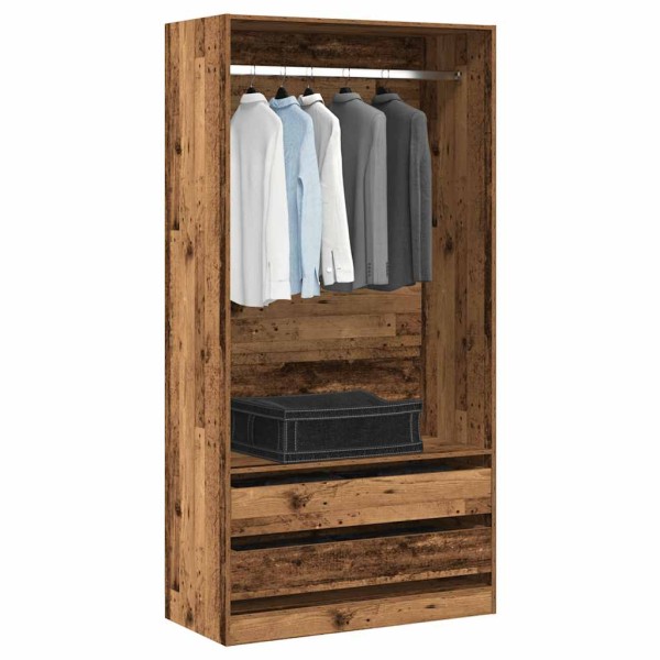 Wardrobe, aged wood, 100x50x200cm, MDP