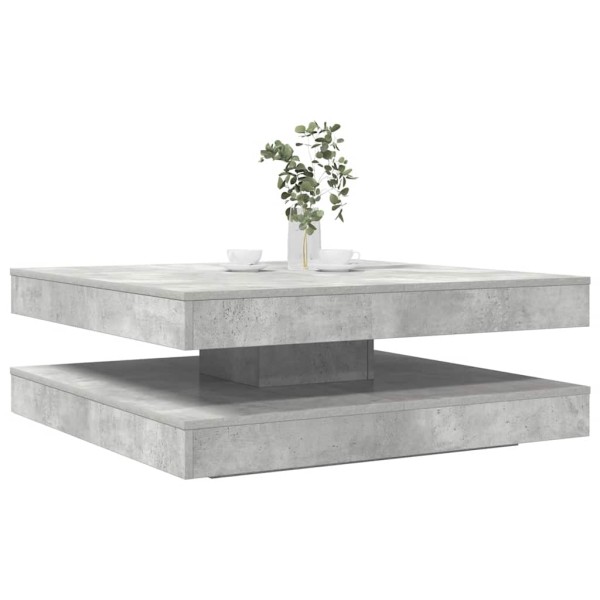 Coffee table, gray, 90x90x34.5cm, 360 degrees rotatable