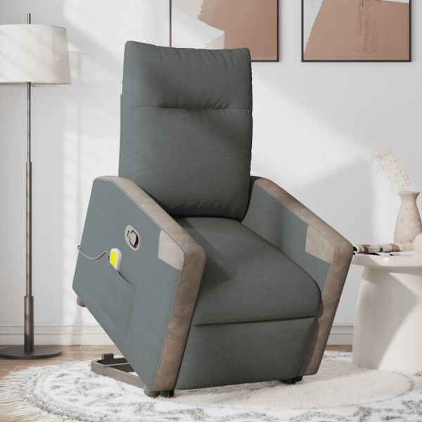 Standing massage chair, dark gray, fabric