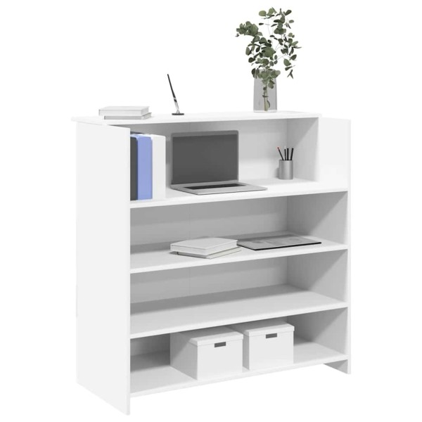 Reception desk, white, 100x50x103.5 cm, engineered wood