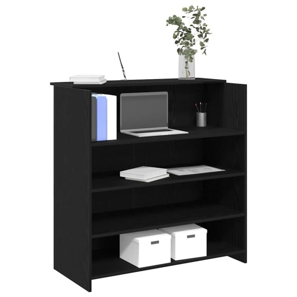 Reception desk, black oak, 100x50x103.5 cm, engineered wood