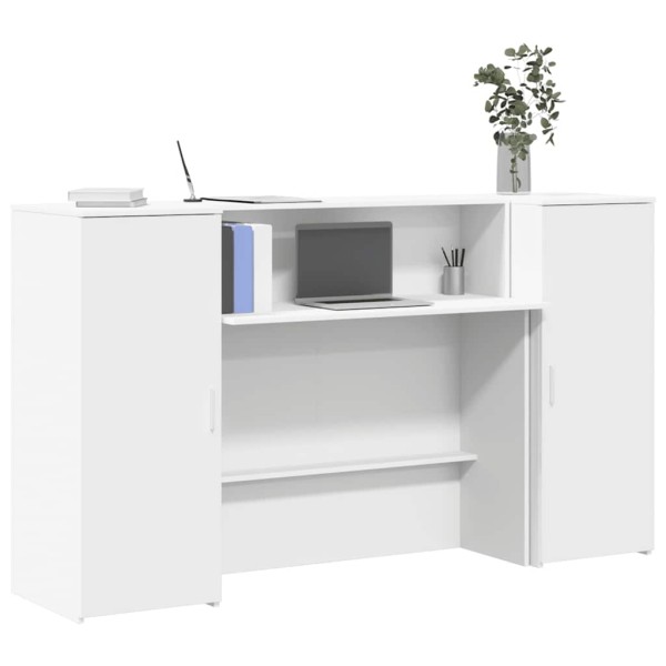 Reception desk, white, 180x50x103.5 cm, engineered wood