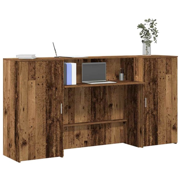 Reception desk, wooden, 200x50x103.5 cm, processed wood