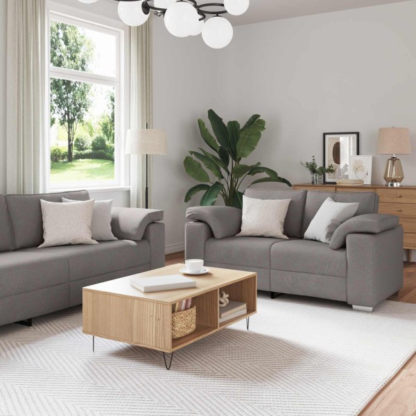 Sofa 3 pcs Taupe 219 x 80 x 82 cm Linen blend fabric
