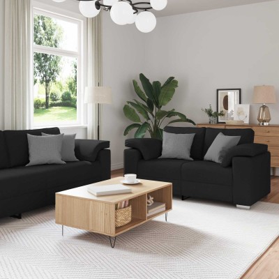 Sofa 2 pcs Black fabric 219...