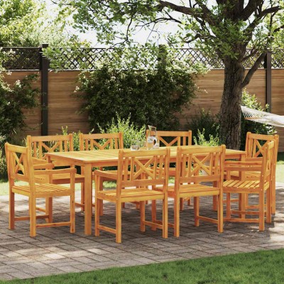 Outdoor bench 8 pcs Natural...
