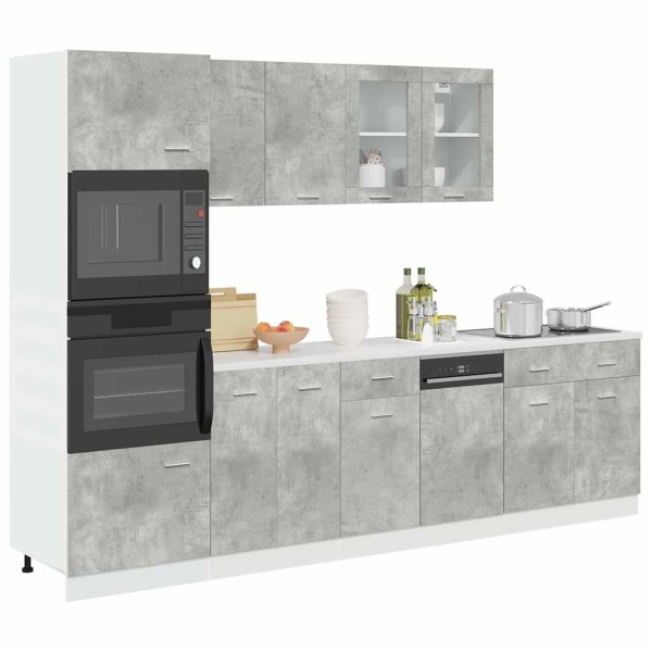 Kitchen cabinet set, 7 pieces, Lyon, concrete